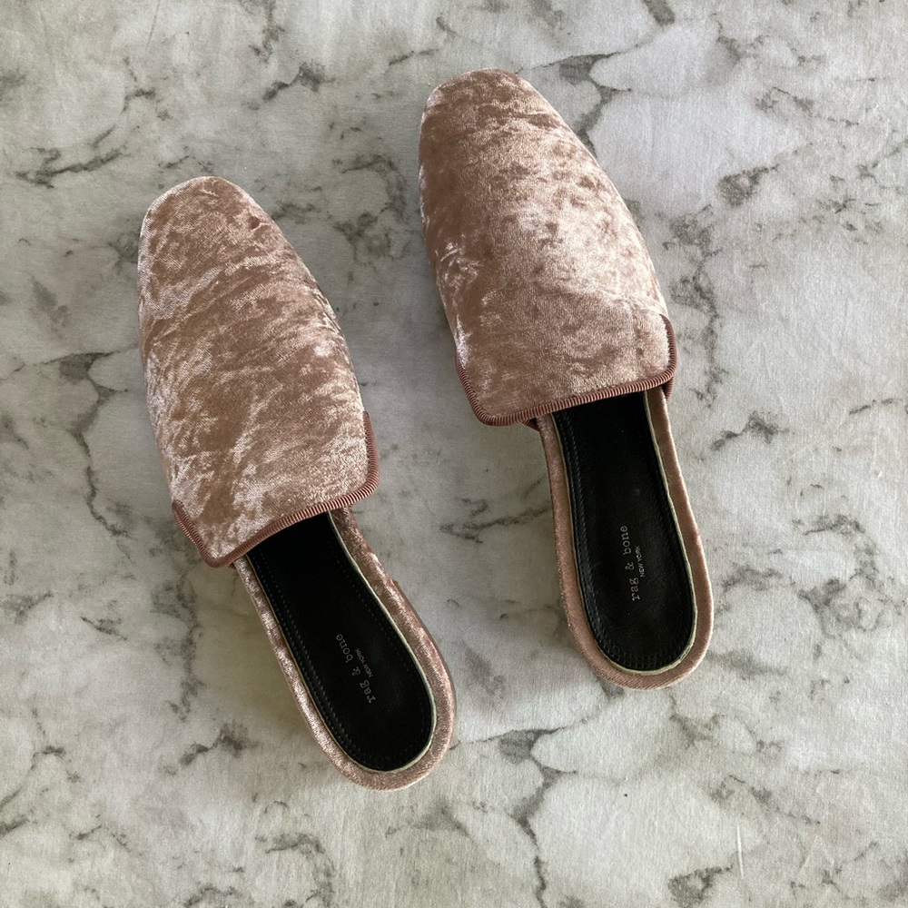 Rag & Bone NY pink velvet size 41 mules - Picture 3 of 15